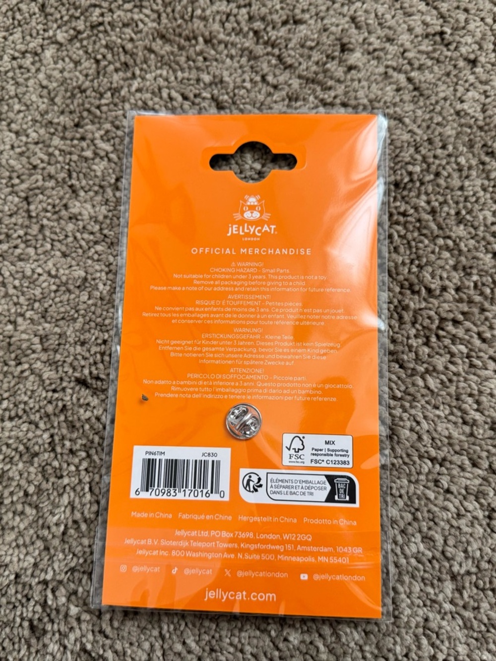 Jellycat Timmy Turtle Enamel Pin - Picture 3 of 3